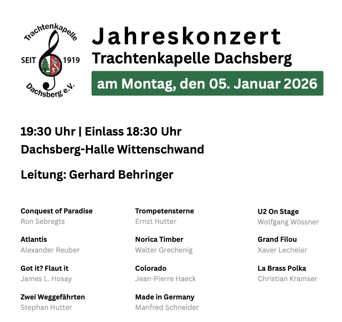 Dachsberg Bezirksmusikfest 2025